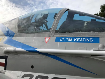 RESTORATION COMPLETE! A-7 Raised Back To It’s Display Pylon.